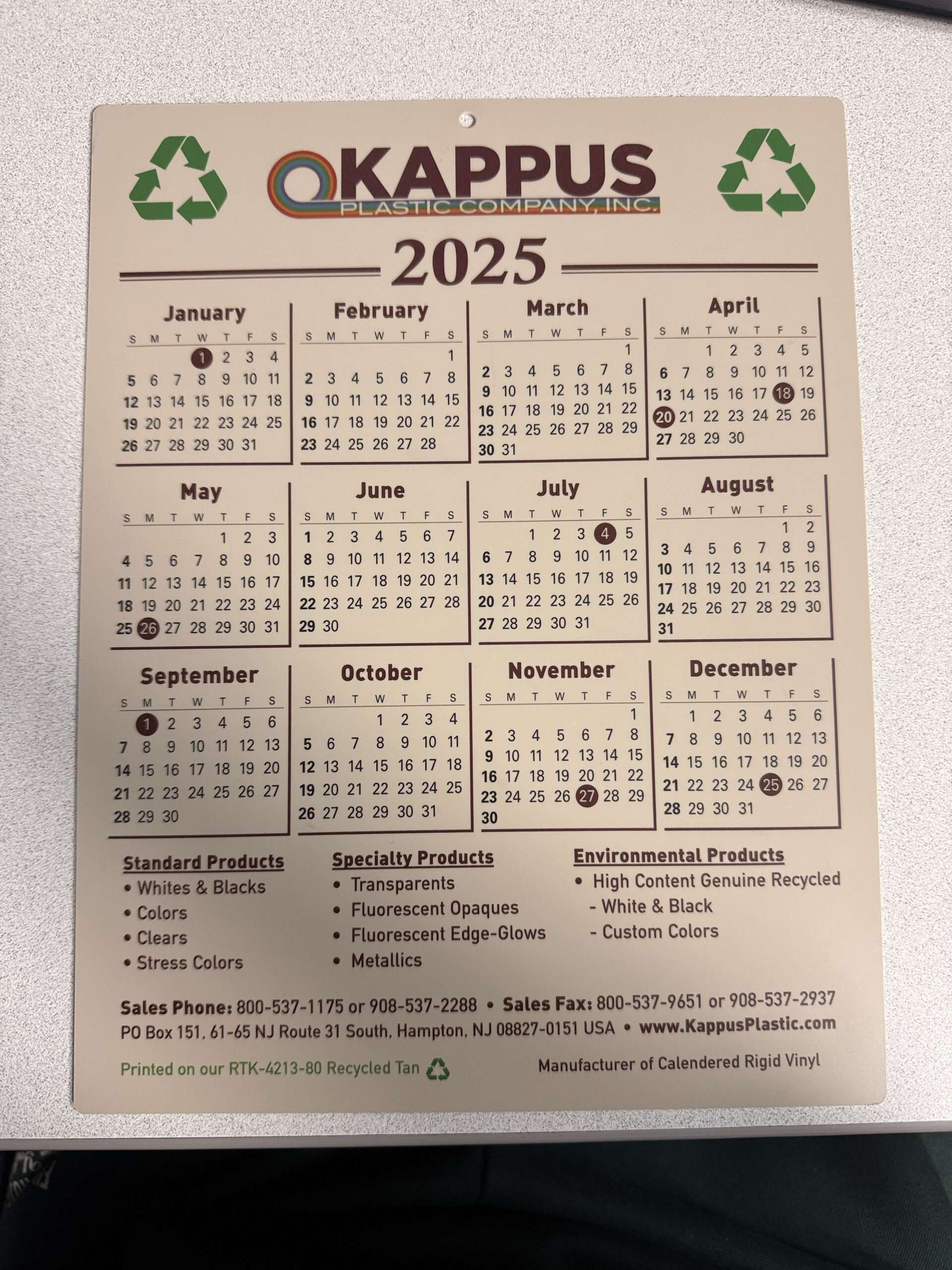 Annual Calendar Program